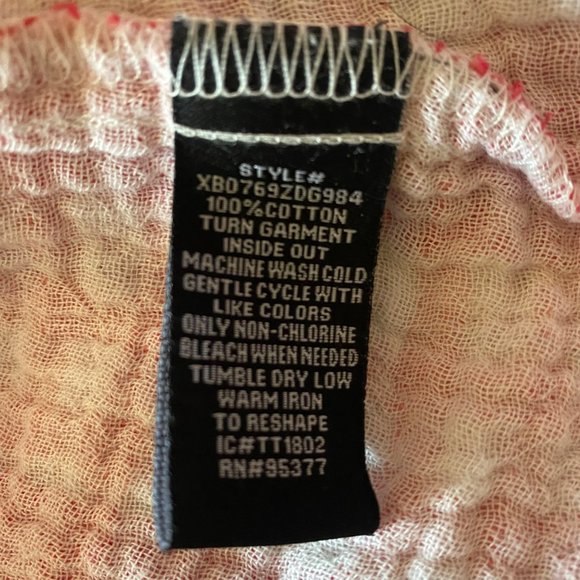 Sanctuary Anthro Women's The Tomboy pink and white plaid crinkly button down M - Picture 10 of 11